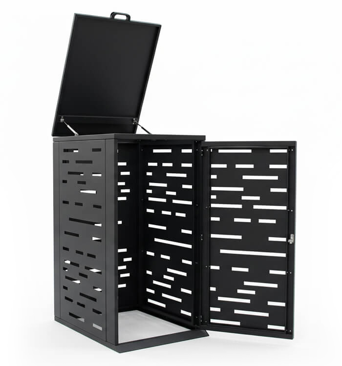 Kültéri fém kukatároló 240 l-es szemeteshez