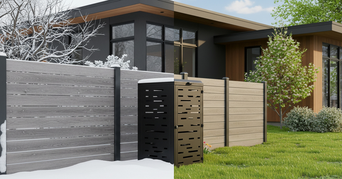 Kültéri fém kukatároló 240 l-es szemeteshez